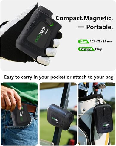 Golf Range Finder with Slope - 1200 Yards Range Finder Golf, 6X Magnification Golf Range Finder Magnetic with Flag Pole Locking Vibration, Rechargeable Golf Accessories for Men in Saudi Arabia