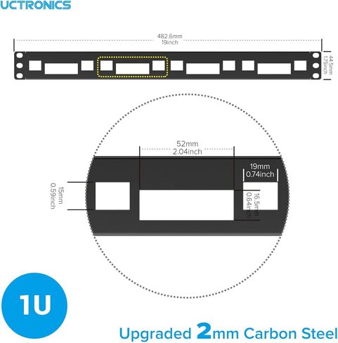 UCTRONICS Heavy-Duty Carbon Steel 1U Rack Mount for Raspberry Pi, 19" Rackmount, Supports 1-4 Units of Raspberry Pi 5/4B/3B/B+ in Saudi Arabia