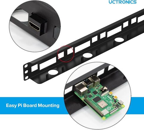 UCTRONICS Heavy-Duty Carbon Steel 1U Rack Mount for Raspberry Pi, 19" Rackmount, Supports 1-4 Units of Raspberry Pi 5/4B/3B/B+ in Saudi Arabia