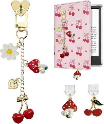 3 PCS Charm Chain for Kindle, Cute Cherry Kindle Type C Dust Plug Charm for E-Reader, Phone Charm Bracelets Gift for Book Lover Charms in Saudi Arabia