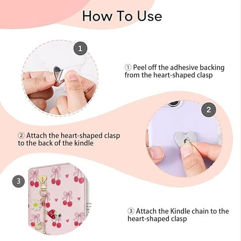 3 PCS Charm Chain for Kindle, Cute Cherry Kindle Type C Dust Plug Charm for E-Reader, Phone Charm Bracelets Gift for Book Lover Charms in Saudi Arabia