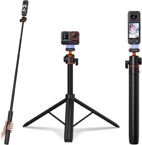 حامل ثلاثي لـ Insta360 X5 ACE Pro 2، عصا سيلفي 55 بوصة سريعة الإصدار، قضيب تمديد للمكتب، حامل مقبض محمول مع حذاء بارد لـ Insta 360 X5، ACE Pro 2، X4 ملحقات الهواء in Saudi Arabia