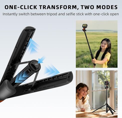 حامل ثلاثي لـ Insta360 X5 ACE Pro 2، عصا سيلفي 55 بوصة سريعة الإصدار، قضيب تمديد للمكتب، حامل مقبض محمول مع حذاء بارد لـ Insta 360 X5، ACE Pro 2، X4 ملحقات الهواء in Saudi Arabia