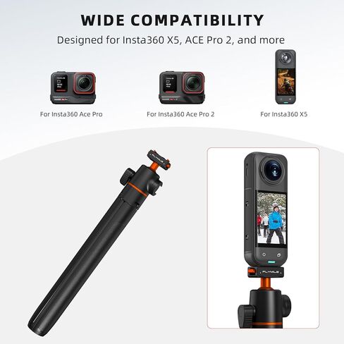 حامل ثلاثي لـ Insta360 X5 ACE Pro 2، عصا سيلفي 55 بوصة سريعة الإصدار، قضيب تمديد للمكتب، حامل مقبض محمول مع حذاء بارد لـ Insta 360 X5، ACE Pro 2، X4 ملحقات الهواء in Saudi Arabia