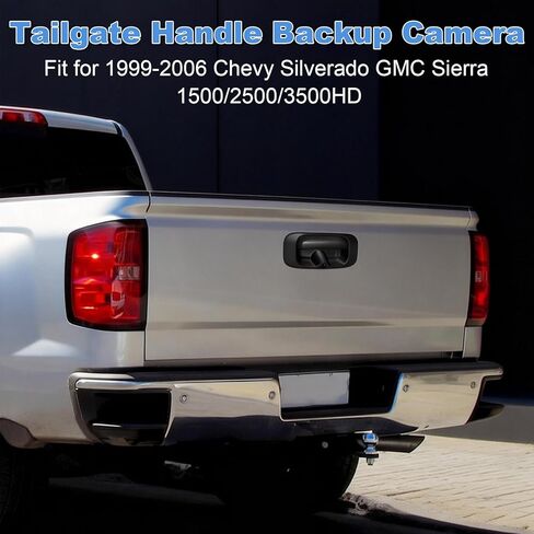 Tailgate Handle Backup Camera Compatible with 1999-2006 Chevy Silverado & GMC Sierra 1500 2500 3500 HD Classic – Rear View Reversing Camera with RCA Plug, Replacement for 15228539 GM1915105 GM1916102 in Saudi Arabia