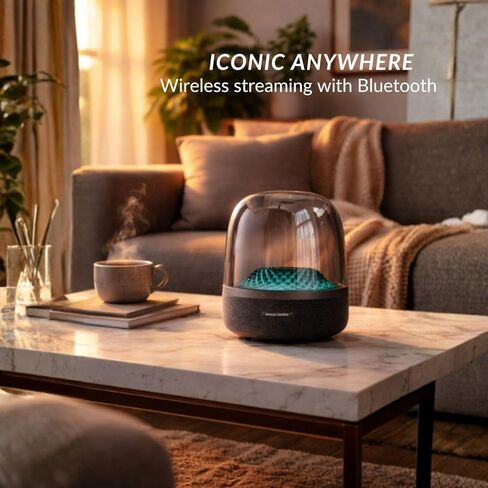 Harman Aura Studio 4 Bluetooth Speaker – Premium 360° Home Audio Speaker with Built-in Subwoofer, Wireless Bluetooth Streaming, Ambient Light Effects, Deep Bass Surround Sound for Living Room in Saudi Arabia
