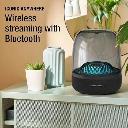 Harman Aura Studio 4 Bluetooth Speaker – Premium 360° Home Audio Speaker with Built-in Subwoofer, Wireless Bluetooth Streaming, Ambient Light Effects, Deep Bass Surround Sound for Living Room in Saudi Arabia
