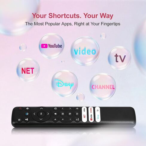 جهاز التحكم عن بعد Google TCL العالمي متوافق مع أجهزة التلفاز الذكية TCL Google 4K UHD HDR LED QLED QD-Mini LED كاملة الدقة لسلسلة QM8/QM7/S5/S4/S3/Q7/Q6/Q5، لا يتطلب الاقتران in Kuwait