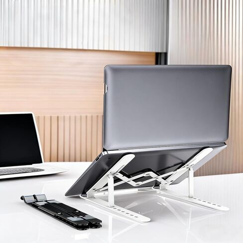 Laptop Stand for Desk, Adjustable Laptop Riser ABS+Silicone Foldable Portable Notebook Holder, Ventilated Cooling Notebook Mount Computer Stand for 10-15.6" Laptops in Saudi Arabia