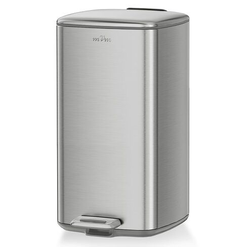 mVm Kitchen Trash Can, 8 Gal White Step Trash Can with Lid, Smooth Square Garbage Bin for Home Office (White) in Saudi Arabia