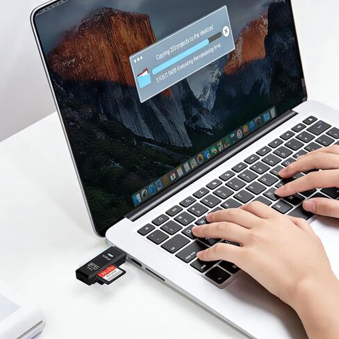 USB3.0 Micro SD Card Reader 5Gbps 2-in-1 USB Adapter for SDXC SDHC MicroSD UHS-I Cards, Compact Transfer for Laptop Camera, Black in Saudi Arabia