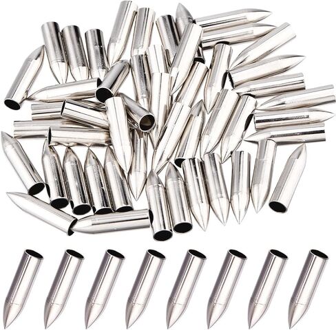 SUPERFINDINGS 50Pcs Field Tips Stainless Steel Arrow Tips ID 7mm Arrow Heads Archery Target Practice Tip Glue On Field Points Broadheads for Arrows Archery Accessories in Saudi Arabia