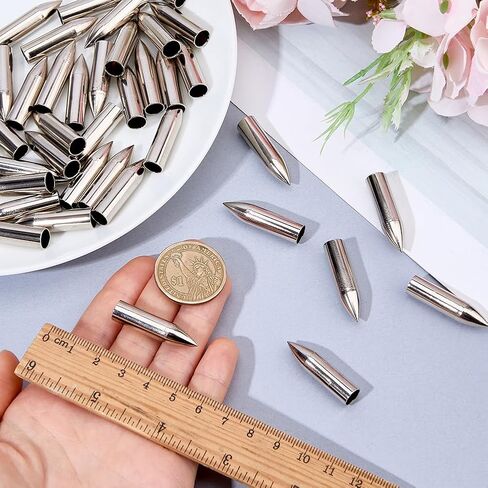 SUPERFINDINGS 50Pcs Field Tips Stainless Steel Arrow Tips ID 7mm Arrow Heads Archery Target Practice Tip Glue On Field Points Broadheads for Arrows Archery Accessories in Saudi Arabia