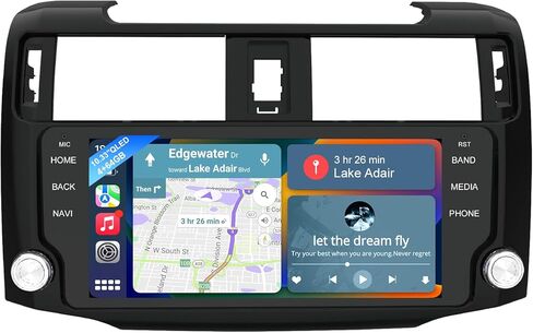 راديو سيارة لسيارة Toyota 4 Runner 2010-2019، شاشة 10.33 بوصة QLED مع CarPlay Android Auto، Android 13 8Core-Head Unit 6GB+128GB ترقية ستيريو Fm/Am، GPS، بلوتوث، WiFi (فضي، 6+128) in Kuwait