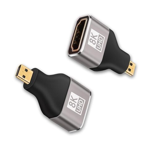 Cyberguys! Micro HDMI to HDMI Adapter 2-Pack, 8K@60Hz UHD MicroHDMI Adapter, Gold-Plated, High-Speed for GoPro, Raspberry Pi 4, Sony A6000, Nikon B500, DSLR Camera, Tablet, Monitor, Projector in Saudi Arabia