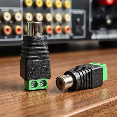 MOBOREST RCA إلى محول سلك مكبر الصوت - قابس ذكر RCA بدون لحام إلى موصل طرفي برغي AV لإصلاح كابل الصوت والفيديو CCTV وDIY (6 ذكر + 4 أنثى) in Saudi Arabia