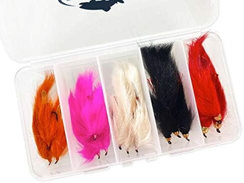 مجموعة متنوعة لصيد الأسماك من RiverBum Bunny Leech Trout Streamer مع صندوق طيران - 15 قطعة in Saudi Arabia
