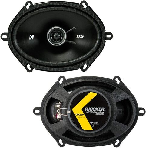 حزمة Harmony Audio Kicker متوافقة مع 2013-2014 Ford F-250/350/450 (2) 43DSC6804 6 بوصة × 8 بوصة 35 وات مكبرات صوت للسيارة مع مضخم صوت HA-A400.4 وحزام استبدال مكبر الصوت HA-725600 in Saudi Arabia
