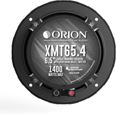 Orion XMT65.4 مكبر صوت متوسط ​​المدى متحد المحور مقاس 6.5 بوصة مقاوم للماء مع مكبر صوت رصاصة من النيوديميوم، 1400 واط بحد أقصى، 350 واط RMS، 4 أوم - صوت احترافي لجميع الأحوال الجوية للسيارات والقوارب والزلاجات النفاثة ومركبات ATV ورياضات الطاقة (زوج) in Saudi Arabia