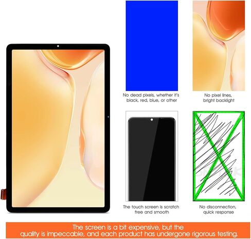 Screen for Samsung Galaxy Tab S6 Lite 2020 Screen Replacement for Samsung Tab P610 LCD Screen SM-P610N,SM-P615,SM-P610 Touch Display Digitizer Assembly Repair Parts (Black No Frame) in Kuwait