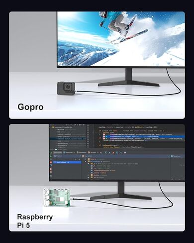 كابل Micro HDMI إلى HDMI بطول 6.6 أقدام، سلك محول Micro HDMI 2.1، 48 جيجابت في الثانية 8K@60 هرتز 4K@240 هرتز يدعم HDR eARC Dolby متوافق مع الكاميرا، Raspberry Pi 5 4، GoPro Hero 7/6، الكمبيوتر اللوحي، الكمبيوتر المحمول in Kuwait
