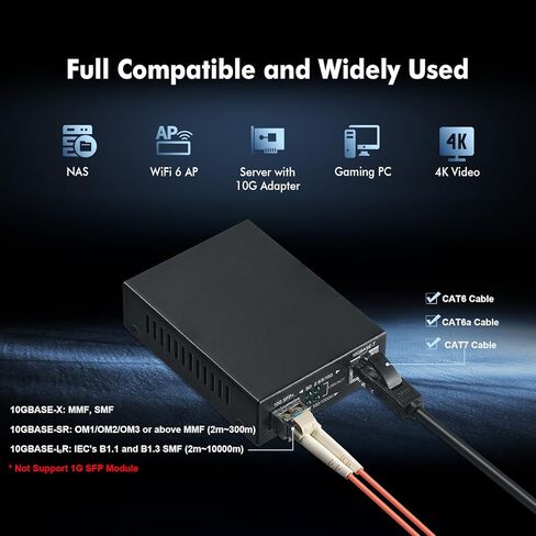 غطاء وسائط فايبر 10 جيجا، 2 منفذ 10 جيجابت بيناردات إيثرنت، 1 × 10 جيجا منفذ RJ45، 1 × 10 جيجا منفذ SFP، علبة معدنية صغيرة بدون مروحة، توصيل وتشغيل غير مُدار in Saudi Arabia