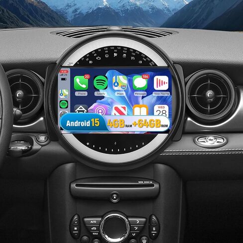 5Ghz WiFi 4G+64G Android 15 Radio for BMW Mini Cooper R56 2007-2014 Car Stereo with Wireless Carplay Android Auto,5.0 Bluetooth,Build-in EQ,9inch IPS Touchscreen,GPS,FM/RDS IP69K AHD Backup Camera MIC in Saudi Arabia
