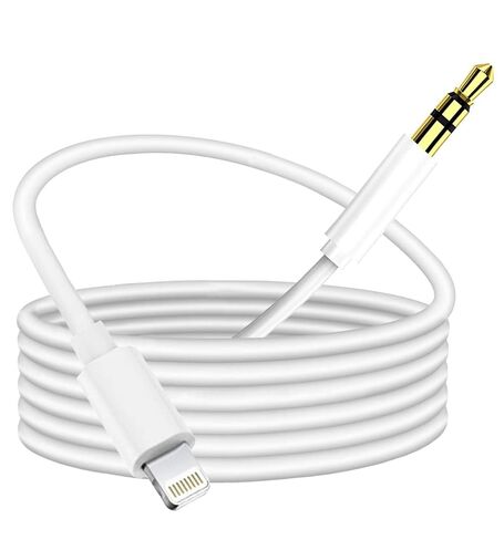 كابل صوت Lightning إلى 3.5 ملم، سلك مقبس صوت لسماعات الرأس لهاتف iPhone 14 13 12 11 XS XR X SE 8 7 iPad/iPod إلى ستيريو السيارة ومكبر الصوت in Saudi Arabia
