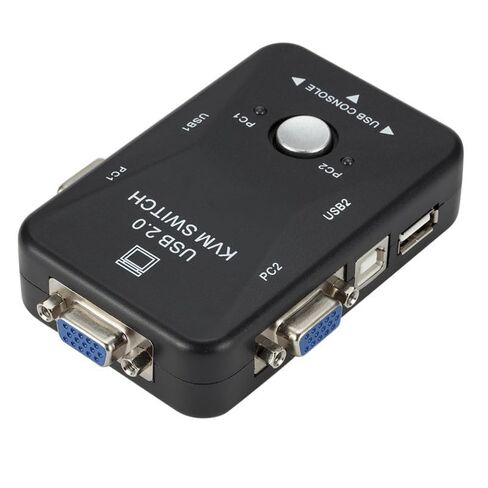 USB 2.0 KVM VGA Switcher، 2 Port USB Split Switch Box for Mouse Keyboard Monitor Computer in Kuwait
