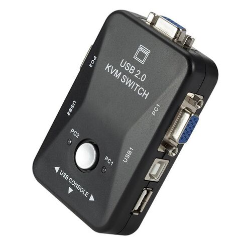 USB 2.0 KVM VGA Switcher، 2 Port USB Split Switch Box for Mouse Keyboard Monitor Computer in Kuwait