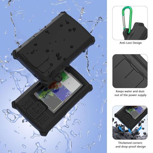 Fish Finder Protective Silicone Skin Cover Compatible with Garmin Striker Vivid 5cv Fishfinder and Garmin Striker 5cv, Black Silicone Cover with Installation Case, Marine Navigation Accessory in Saudi Arabia