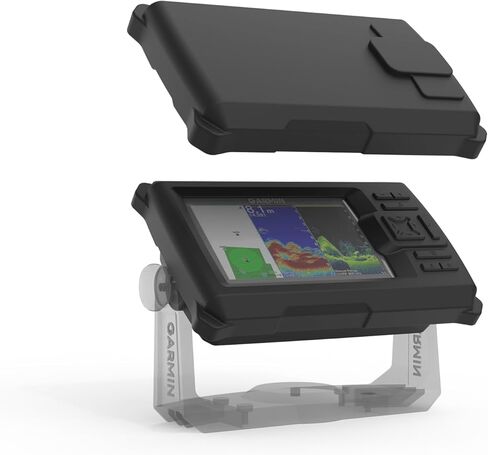 Fish Finder Protective Silicone Skin Cover Compatible with Garmin Striker Vivid 5cv Fishfinder and Garmin Striker 5cv, Black Silicone Cover with Installation Case, Marine Navigation Accessory in Saudi Arabia