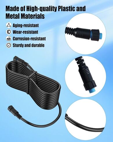 20FT 12-Pin Transducer Extension Cable Compatible with Garmin GC 200 GLS 10 GMR Fantom 124/126/ 54/56, GXM 53/54, Panoptix LiveScope, Replace 010-12528-0, Marine Network Cable in Saudi Arabia