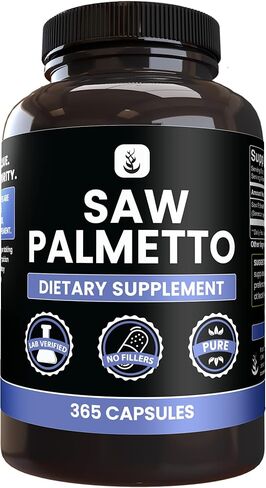 PURE ORIGINAL INGREDIENTS Saw Palmetto (365 Capsules) No Magnesium Or Rice Fillers, Always Pure, Lab Verified in Saudi Arabia