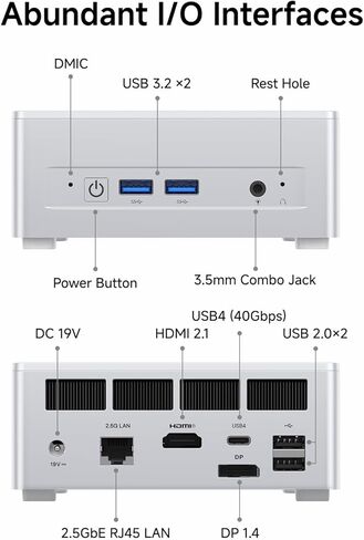 MINISFORUM M1 Lite Mini PC Core Ultra 5 Processor 125U(12C/14T) Barebone No Storage/OS Desktop Computer, HDMI|DP|USB4 Video Output, 2.5G RJ45/WiFi6e, 2X PCIe4.0 SSD Slot, Intel Graphics Micro PC in Saudi Arabia