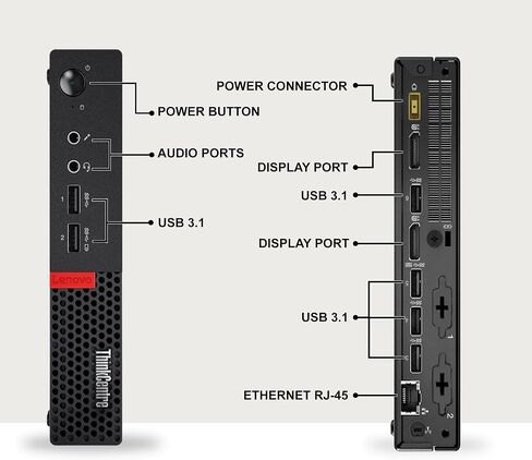 كمبيوتر سطح المكتب Lenovo ThinkCentre M710 Tiny - الجيل السابع من Intel Core i5-7500T - ذاكرة الوصول العشوائي DDR4 سعة 16 جيجابايت - SSD سعة 256 جيجابايت - شاشة LED مقاس 24 بوصة - لوحة مفاتيح وماوس لاسلكيان - كمبيوتر مكتبي صغير - Windows 11 Pro (متجدد) in Saudi Arabia