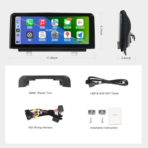شاشة لمس لاسلكية مقاس 10.25 بوصة CarPlay/Andriod Auto لسلسلة BMW 3/4/M3/M4 موديلات 2012-2016 مع تسميات هيكل نظام NBT: نماذج F30/F31/F34/F32/F33/F36/F80/F82/F83 in Kuwait
