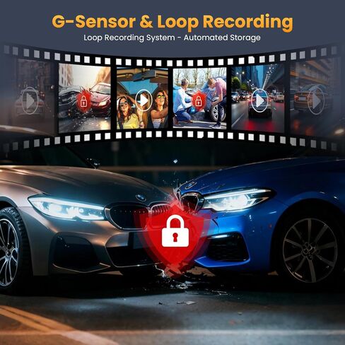 كاميرا داش كام أمامية وخلفية 4K، كاميرا داش 3 قنوات للسيارات مع بطاقة 64 جيجابايت، 5G واي فاي، رؤية ليلية بالأشعة تحت الحمراء، وضع انتظار 24 ساعة، كاميرا داش كام لاسلكية بزاوية واسعة 360 درجة لأوبر/تاكسي in Kuwait