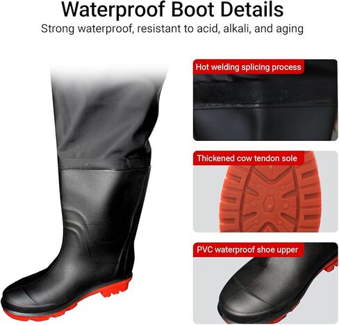 Fishing Waist Waders for Men Women，Fishing Waders with Boots, Nylon/PVC Waist Wader Pants, Waterproof Wader in Saudi Arabia