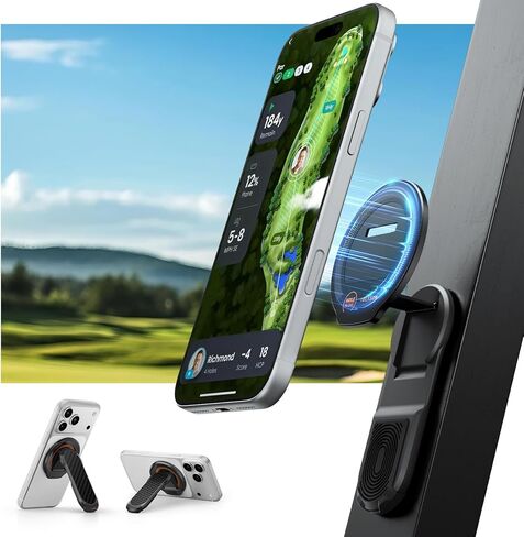 حامل هاتف عربة الجولف المغناطيسي من SUPCASE، حامل هاتف مغناطيسي مزدوج الجوانب متوافق مع MagSafe iPhone 17/16/15/14 وGalaxy S26 Ultra، ملحقات الجولف، هدايا الجولف للرجال والنساء، أسود in Saudi Arabia