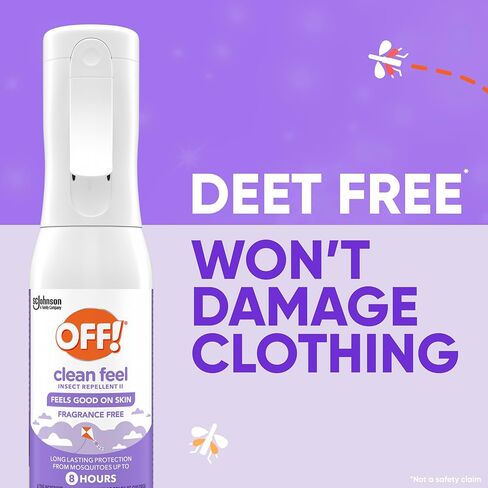 Off! Clean Feel Insect Repellent Misting Spray, Fragrance-Free Picaridin Bug Spray for Lasting DEET-Free Protection from Mosquitoes and Ticks, 6 oz, (Pack of 2) in Saudi Arabia