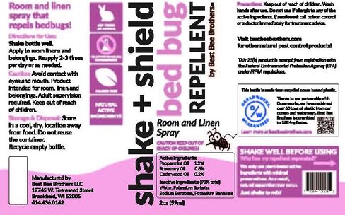 Best Bee Brothers, Shake + Shield Bed Bug Room and Linen Spray Natural Essential Oils TSA Travel Size 2oz in Saudi Arabia