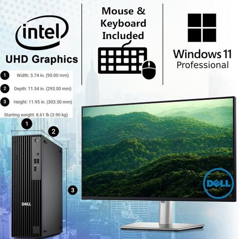 Dell Pro Slim QCS1250 SFF Desktop, New OptiPlex Intel Ultra 5-235 (Beats i7-14700), 16GB DDR5 RAM, 1TB PCIe SSD, Wi-Fi 6, USB-C, HDMI+DP Dual Monitor Support, KB & Mouse, Windows 11 Pro in Saudi Arabia