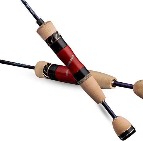 PURELURE Creek Dance Travel Ultralight Fishing Rod 2/3/4 Piece - Portable BFS Rod Casting Spinning Solid Tip, TORAY Carbon Fiber Blank, Fuji Alconite Guides, Red Willow Wood Reel Seat AAA Cork Handle in Saudi Arabia
