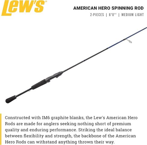 Lew's American Hero 6'0" Medium Light/Fast Spinning Rod 2-piece in Saudi Arabia