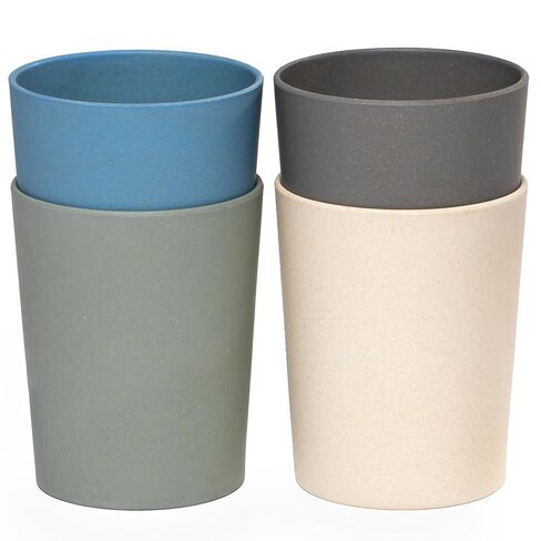 WeeSprout Bamboo, Silicone, Melamine Grow-With-Me Sippy Drinking Cup, Set of four 10 Ounces Kids Baby and Toddler, Made with All Natural Bamboo and Bite Spout Design, Dishwasher Safe in Kuwait