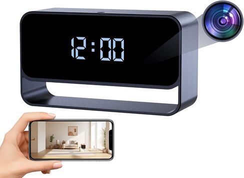كاميرا مراقبة HiSpyCam WiFi مع شاشة عرض على مدار الساعة - دقة Full HD 1080P - كاميرا مربية لاسلكية للاستخدام الداخلي - تخزين سحابي/محلي in Kuwait