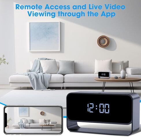 كاميرا مراقبة HiSpyCam WiFi مع شاشة عرض على مدار الساعة - دقة Full HD 1080P - كاميرا مربية لاسلكية للاستخدام الداخلي - تخزين سحابي/محلي in Kuwait