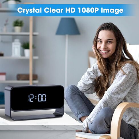كاميرا مراقبة HiSpyCam WiFi مع شاشة عرض على مدار الساعة - دقة Full HD 1080P - كاميرا مربية لاسلكية للاستخدام الداخلي - تخزين سحابي/محلي in Kuwait
