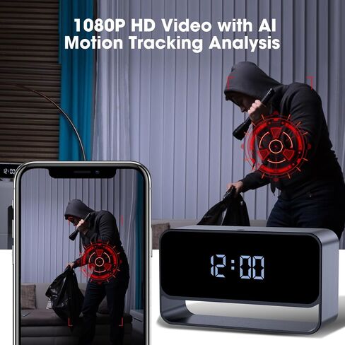 كاميرا مراقبة HiSpyCam WiFi مع شاشة عرض على مدار الساعة - دقة Full HD 1080P - كاميرا مربية لاسلكية للاستخدام الداخلي - تخزين سحابي/محلي in Kuwait